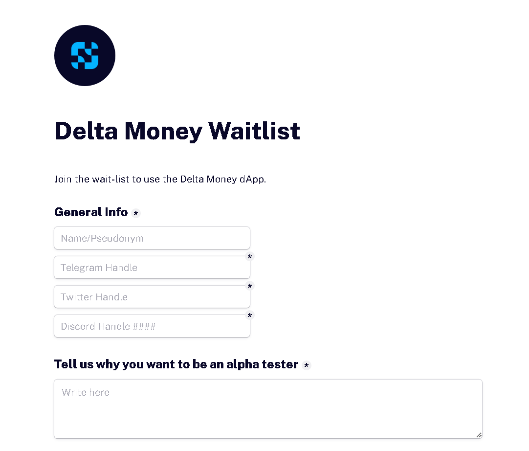 crypto_cipher01's tweet photo. Gaining access to @wearedeltamoney 's private testnet

1. Go to https://t.co/9PezGr2BLA
2. Join Waitlist
3. Fill out this form  https://t.co/JqEAMiEQzV https://t.co/fd5vwWCFeZ