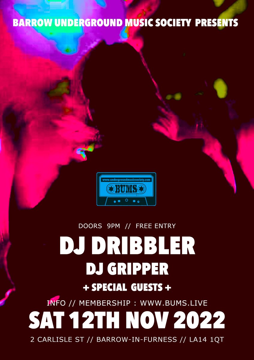 Tonight ....  House Music, North of England 🏠💯
Starts 9pm ... mail for guests list
<a href="/BarrowBUMS/">BarrowBUMS</a> <a href="/djgripper/">DJ Gripper</a> <a href="/barrowums/">Underground Music</a>