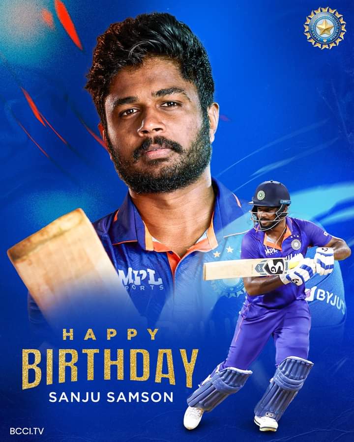 Here\s wishing Sanju Samson a very happy birthday.    