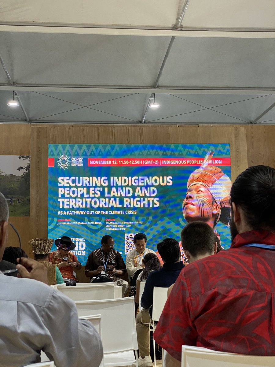 “Land is critical to our lives and #indigenousknowledge on land is continuously evolving but when we lose the rights of our lands, we lose life and everything. Violation of #indigenousland must stop”~@kobskobei #cop27Egypt2022