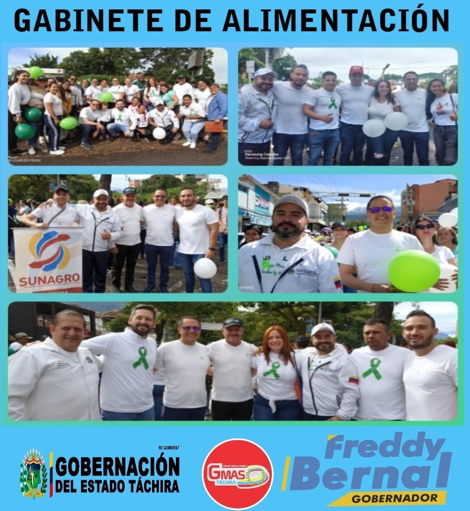 #11Noviembre Los Directores de Entes Adscritos al Gabinete de Alimentación de la <a href="/Gob_Tachira/">Gobernación del estado Táchira</a> acompañaron la Caminata contra la Pedofilia y el Abuso Infantil, organizada por la Primera Dama del #Tachira <a href="/KaremDeBernal/">Karem Durán de Bernal</a> 
<a href="/FreddyBernal/">Freddy Bernal</a> 
@tachira_gmas 
<a href="/carlosperez_ch/">Carlos Alfonso Pérez</a>