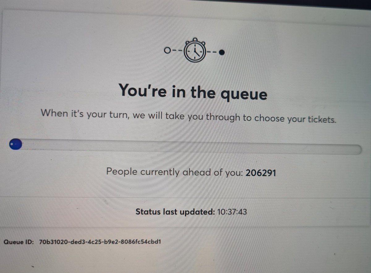 stuart6064's tweet photo. Just the 206,291 people in the queue ahead of me for Peter Kay tickets... 🤦‍♂️ #peterkaytour https://t.co/K6Fb9PFaxw
