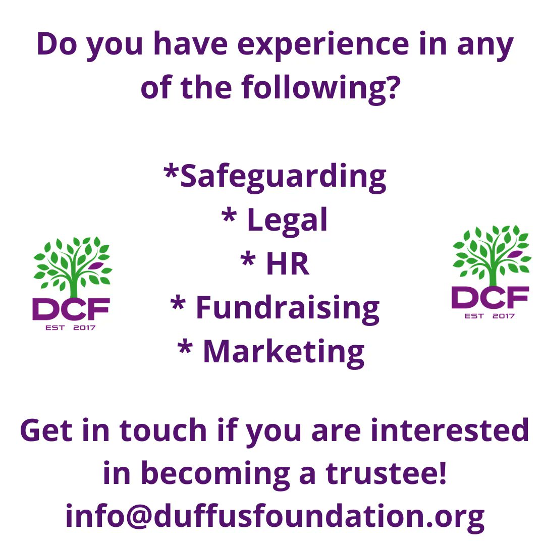 DuffusCF's tweet image. Would you like to support a small charity by becoming a trustee?

Get in touch: info@duffusfoundation.org

@suttonvoice @VCSutton1 @CroydonVA
#TrusteesWeek #TrusteesWeek2022
