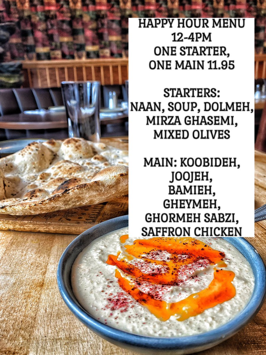 Happy Hour 12-4PM all weekend at <a href="/persianewcastle/">Persia Newcastle</a> 🤗 Walk Ins welcome #NEFollowers