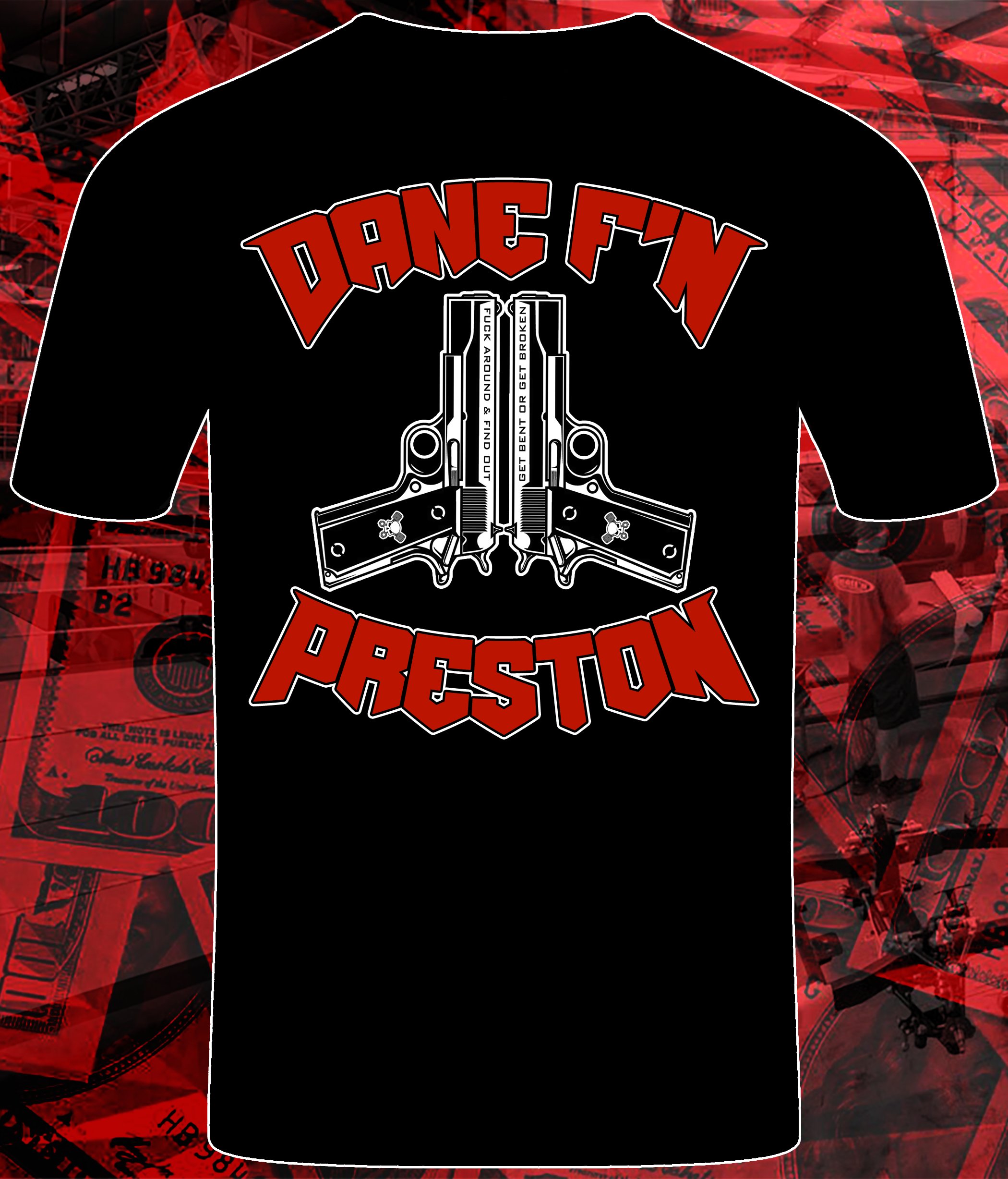 Dane F'n Preston Dual Pistols T-Shirt | WSoW Graphic X