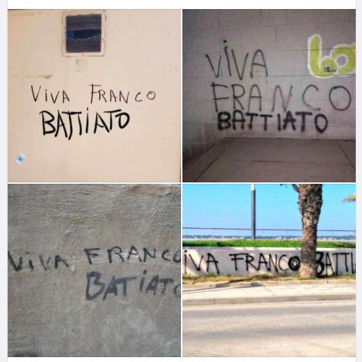in spagna c'è un movimento che aggiunge il nome di Battiato sotto ai graffiti che inneggiano al dittatore Franco