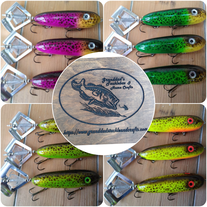 STacklebox's tweet image. Some new baits that I have turned out. They are completely hand made and work great for larger game fish like pike and muskey. Come to the site and check it out.