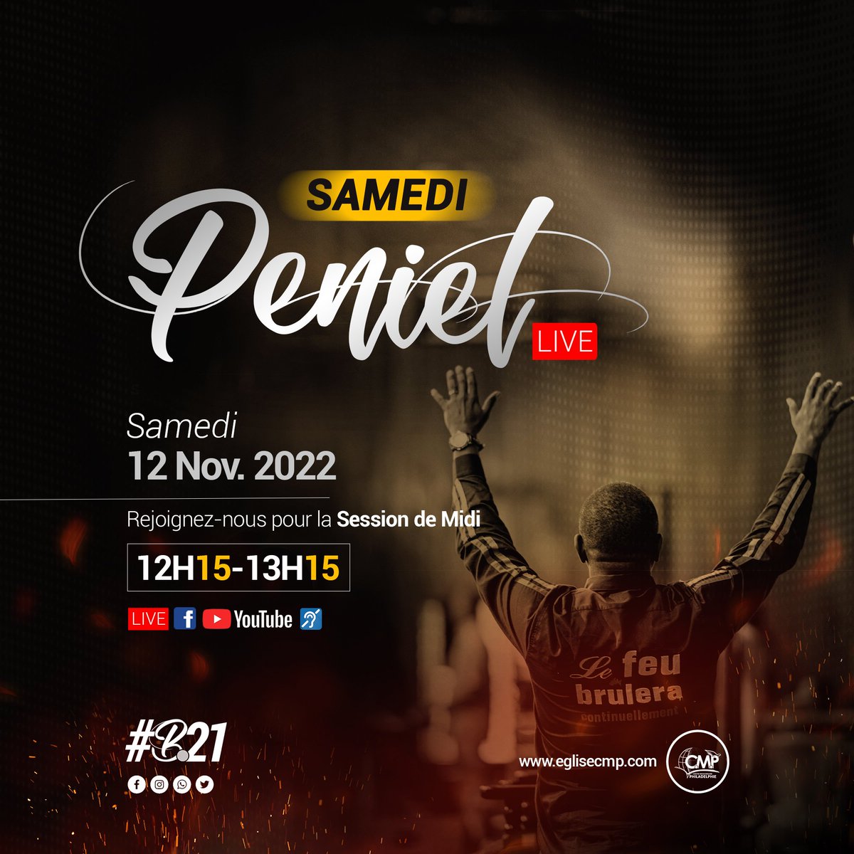 EgliseCMP's tweet photo. #Bunda21

Bien-aimés, Rejoignez-nous pour la session de midi à partir de 12h15 sur :
➡️ Facebook : https://t.co/nHUIEQLOo5 

➡️ YouTube : https://t.co/peBcdKndAY

#Eglisecmp #SamediPeniel #SessionMidi https://t.co/xO7kooo9T4