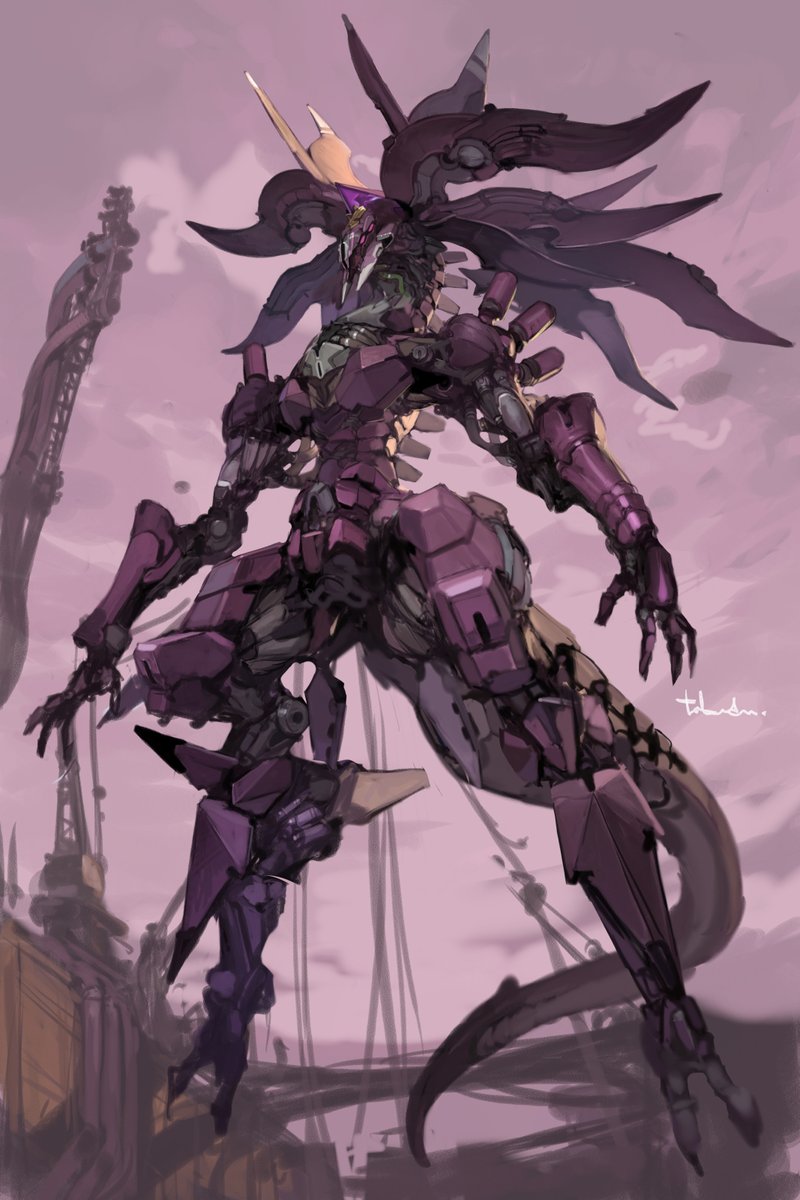 mecha robot no humans open hands solo science fiction purple eyes  illustration images