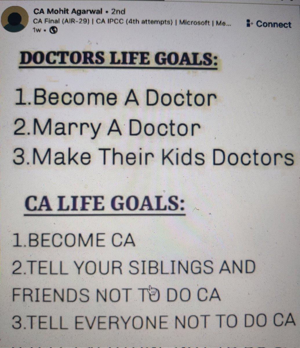 CAclubindia's tweet photo. Agree? 

Are we discouraging the next generation to not pursue CA. https://t.co/hWVZ3euhzC