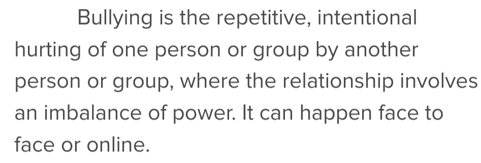 LincsLimpet's tweet photo. @GOV2UK The definition given by the Anti-Bullying Alliance.

#RaabIsABullyToo 
#RaabOut 
#ToriesOut128
#GeneralElectionNow https://t.co/y1onUbkLTg