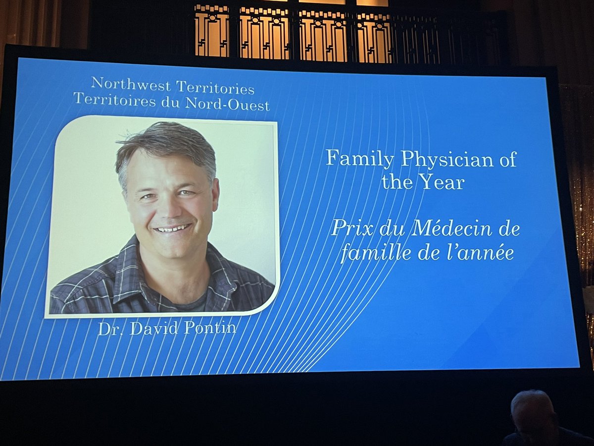 DrSarahJCook's tweet photo. For the first time, @CFPC_e has included the Territories in its recognition of Family Physicians of the Year. I couldn’t be more proud of my colleague and friend Dr. Dave Pontin as the first recipient. https://t.co/5DEHs9DG2s
