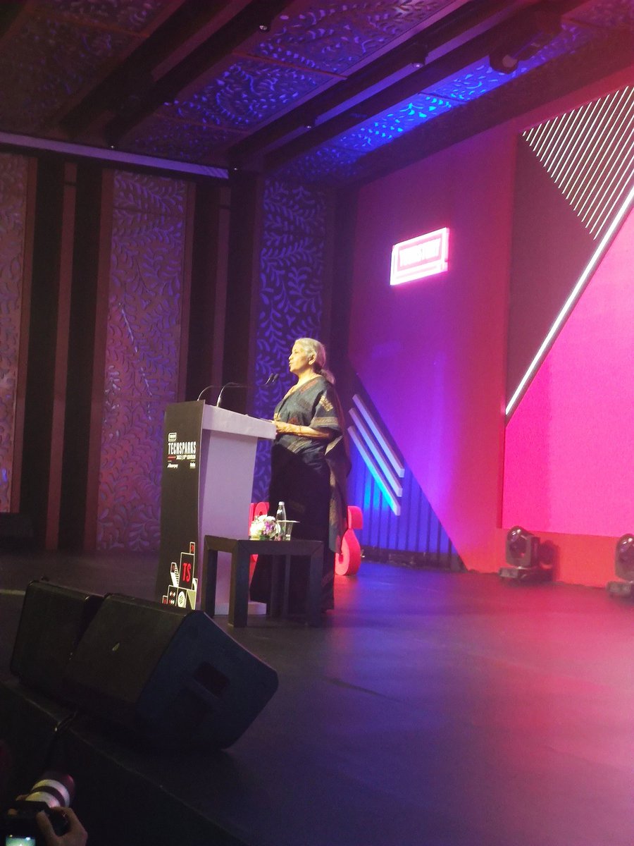 varnikagupta's tweet photo. Honourable finance minister speaks at @YourStoryCo #TechSparks2022 https://t.co/jKxPGgnoQt