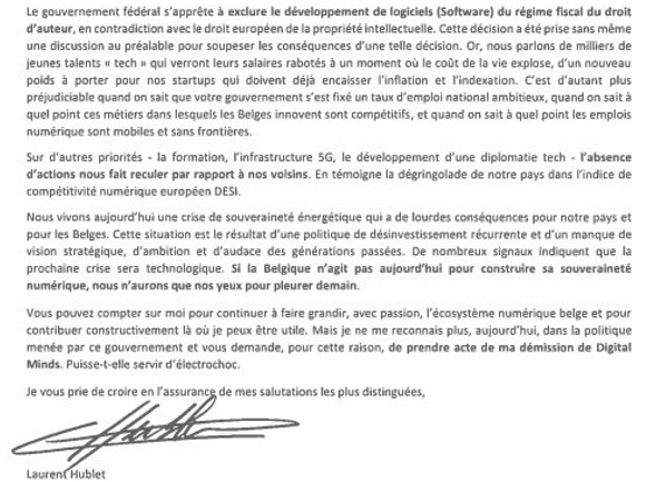 Quand on n'est pas d'accord, il faut avoir le courage de le dire. Et en assumer les conséquences

Ces dernières semaines, le gouvernement fédéral a pris des décisions qui vont à l'encontre de l'émancipation numérique de notre pays et de la création de jobs dans le secteur.(1/3)