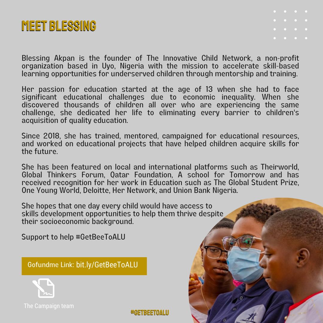 TeweDami's tweet photo. Today is day 3 of getting @iambeeakpan to @alueducation

Our goal is $10k. 
If 10,000 people give us 1000 each, it's possible.
Now, 10,000 will not see this if you do not help us get this out there. 

What you can do; https://t.co/0a5z5bQRSN