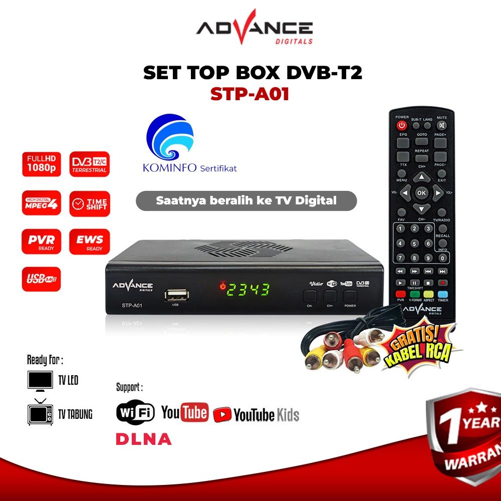 uber_yf's tweet photo. Cek [ READY STOK  ] Advance STB Set Top Box TV Digital Receiver Penerima Siaran Full HD/ STB Wifi Bisa Youtube DVB-T2 STP A01 (Bisa dapet semua channel ) dengan harga Rp45.000 - Rp310.000. Dapatkan di Shopee sekarang! https://t.co/U6Y1ajzYV9 https://t.co/KO5lpPoQuC