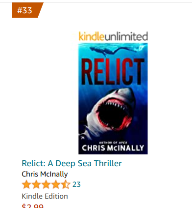 Hey Canadian friends & fans! RELICT by Chris McInally is currently sitting at No. 33 in the 'Sea Stories' category!!! Wanna help us get that No. 1 bestseller spot? Well, for only $2.99 you can!!!