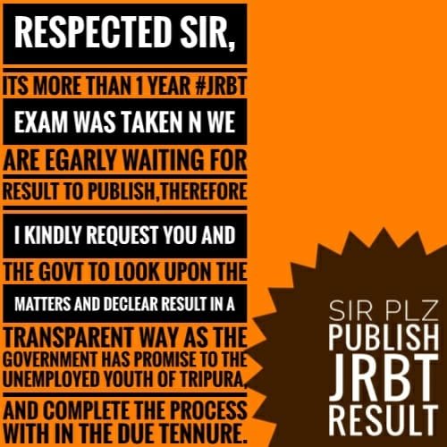 AniketD57079793's tweet photo. Our last hope is you.... we've tried all of our state ministers. #Publish_jrbt_result_and_complete_process_before_election
@PMOIndia @narendramodi https://t.co/SSFFHWeY5h