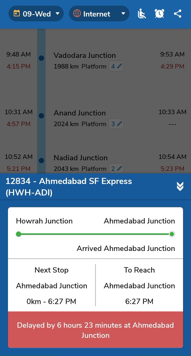 OhhwXMB's tweet photo. Same situation. EVERYDAY.
Don't know what is the real problem but Is this the facility railway is providing? 5-6 hours delay everyday? Can you please answer the passengers?
Train no. 12834
Howrah- Ahemdabad
@RailMinIndia @RailwaySeva 
@IRCTCofficial @AshwiniVaishnaw @PMOIndia https://t.co/z8EBLjwvj1