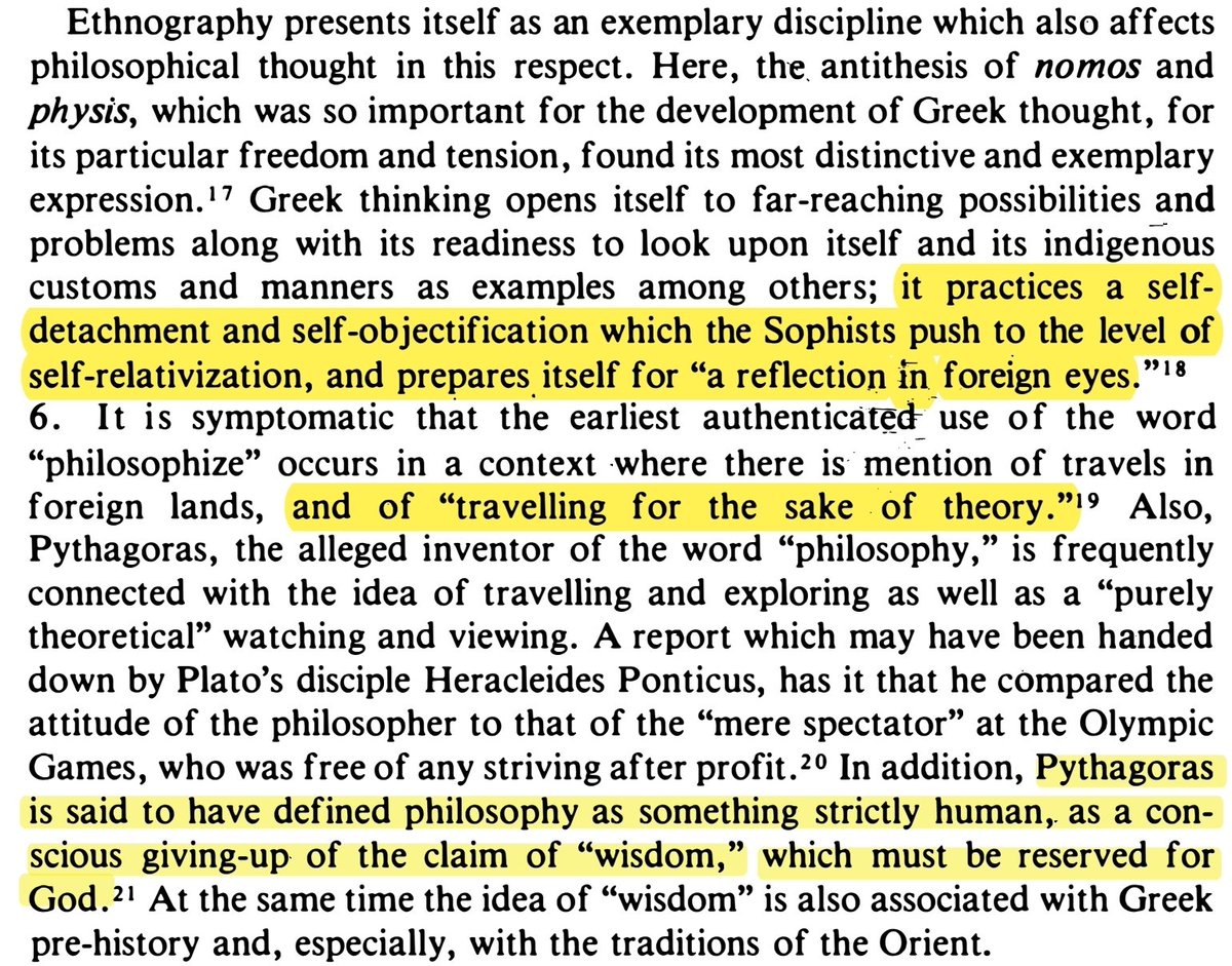 Indian_Anthro's tweet photo. The ancient Hellenics viewed philosophy as traveling for the sake of theory,  as a non-participant, as a mere spectator. https://t.co/9jYTMdHrIM