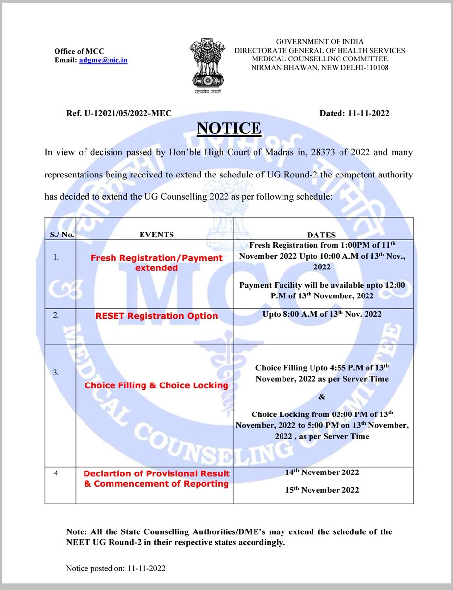 neetsarathi's tweet photo. MCC NOTICE FOR ROUND 2 AIQ COUNSELLING
For Admission enquiry - +919971856548
Follow @NeetugUpdate
For #neetugupdate2022 #neetug2022 #neetug #neetcounselling2022 #NEET #neet2023 #neetugcounselling #mccupdate #MBBS #mbbdadmission https://t.co/ODkJpU34Wa