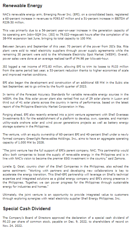 Nickel_Asia's tweet photo. READ: #OneNAC ($NIKL) 9MO 2022 financial and operating highlights https://t.co/kwn8jjC2dy
