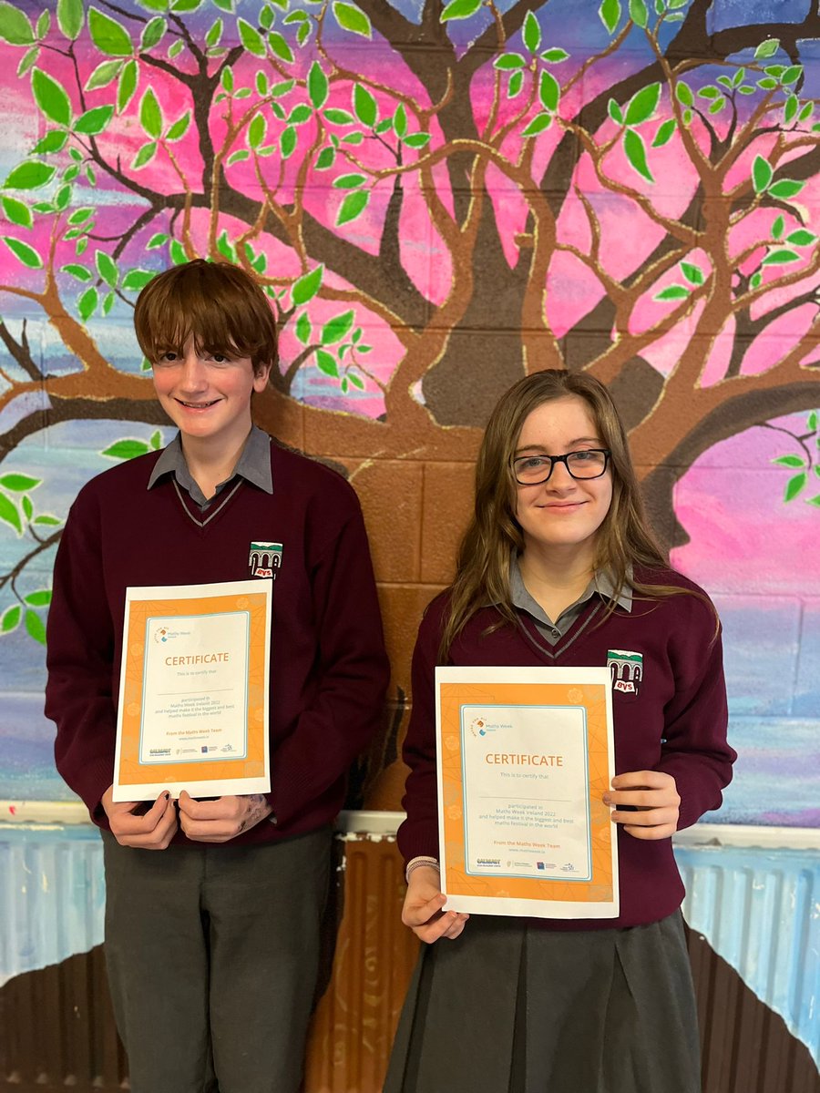 borriscollege's tweet photo. Congratulations to our winners of the ICMS/Woongjin Think Big National Maths Week Ireland competition for their Piku poetry writing. The won an in person magical maths workshop for their class 3 oak. @KkCwETB #thinkmaths https://t.co/VCPNDOnr0b