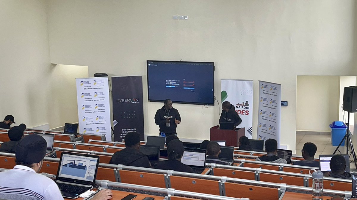 Early mornings at <a href="/CyberConKe/">CyberConKe #kenyaCyberCon2022</a> Finals event.
<a href="/ExperienceUSIU/">USIU-Africa</a> <a href="/BSidesNairobi/">#BSidesNairobi2025</a> <a href="/tryhackme/"></a>
