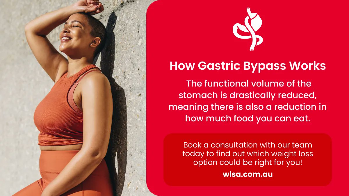 Gastric Bypass is a procedure that involves dividing the stomach into two pouches, functionally reducing how much you can eat. More information regarding this option can be discussed with our multidisciplinary team. Contact us today buff.ly/2SJ83Vw #weightloss #wlsa