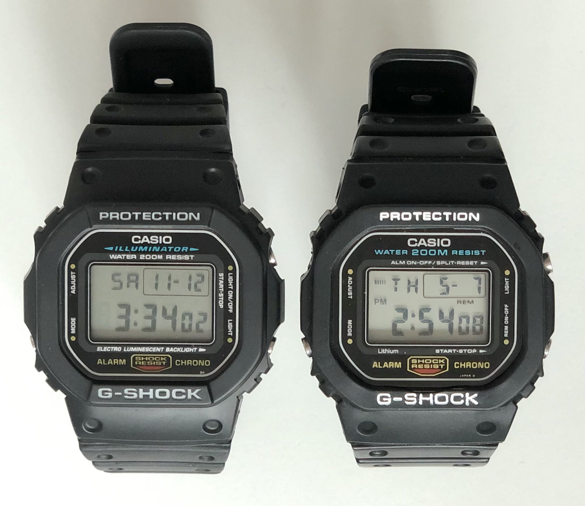 Spartan Airsoft Team on X G Shock DW 5600E left DW 5600C 691 right comparison. https t Zxmo3GPdUM X