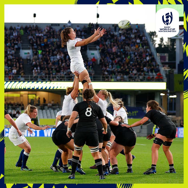 rugbyworldcup's tweet photo. Back and forth with 20 to go!

@BlackFerns and @EnglandRugby with a game for the ages

#NZLvENG | #RWC2021