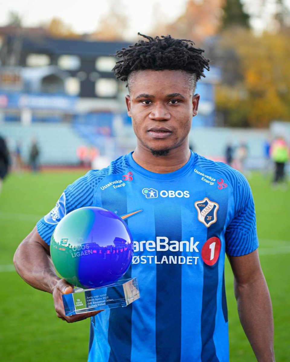 OgaNlaMedia's tweet photo. New Discovery - Meet Gift Emmanuel Orban:

The 20-year-old Nigerian forward plies his trade in Norway (second division) with Staback FC.

He was discovered in far away Lome, Togo by Nigerian foremost scout, Ola Fowler for Atta Aneke group.

The boy story is inspiring. https://t.co/jtdlSqPCK6