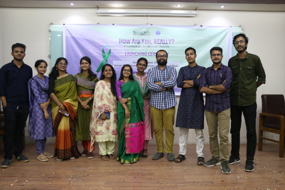MoriomMasuma's tweet photo. The #LaunchingCeremony of 'How Are You, REALLY?', an amazing #mentalhealthcampaign of Shwapno Youth Development Organization (SYDO) on the occasion of #WorldMentalHealthDay 2022 🎉
#mentalhealth #mentalhealthmatters #mentalhealthawareness #healthandwellbeing #campaign #SYDO https://t.co/V4gcLJS9K4