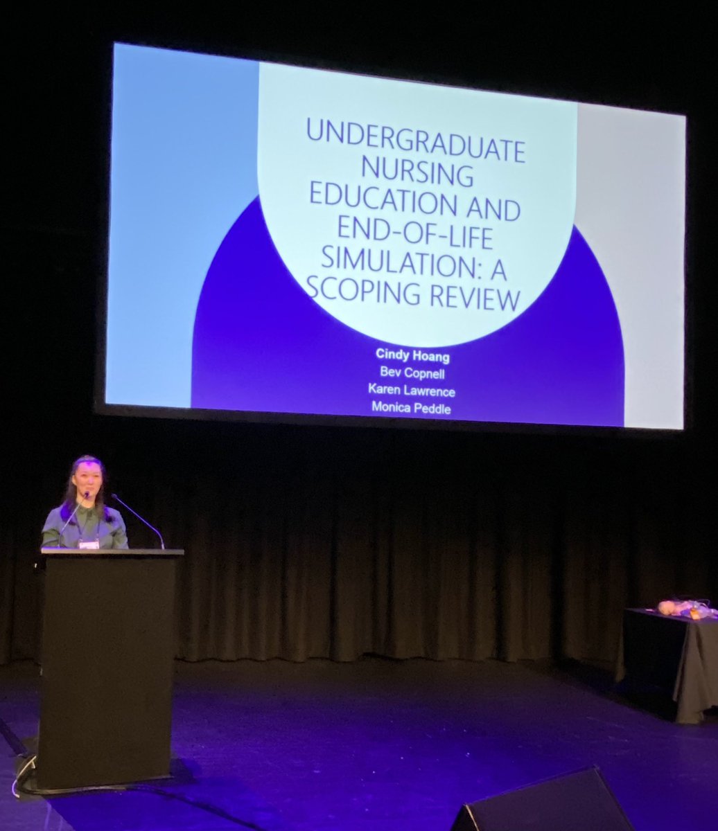 Fantastic to be able to listen to <a href="/Cindy_Hoang_/">Cindy Hoang</a> presenting the findings of her scoping review from her Ph.D. Undergraduate nursing students and end-of-life simulation. Brilliant work!#NZASH2022