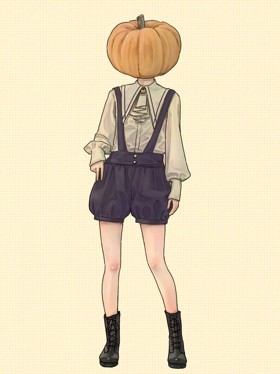 カボチャ頭ちゃんかわいく描けました
#objecthead #異形頭 