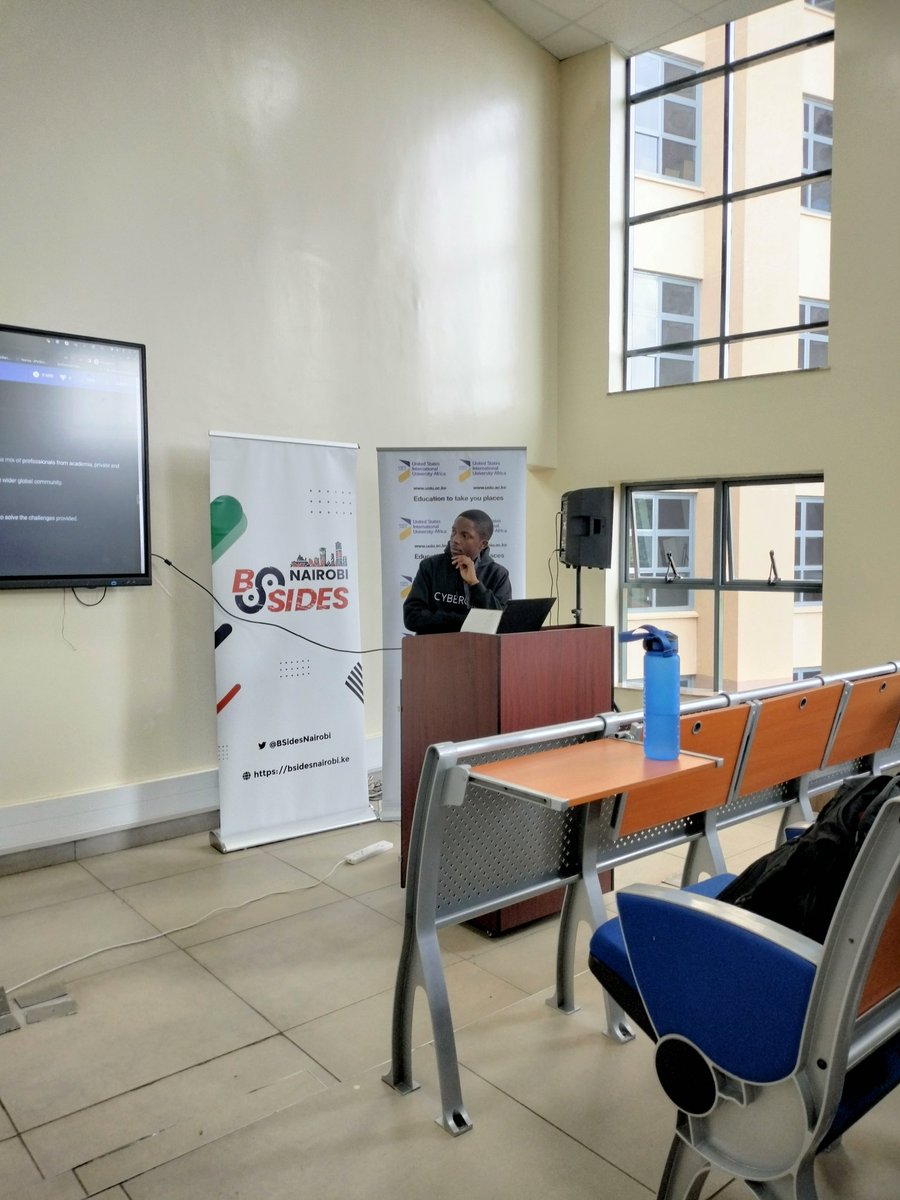 CyberConKe's tweet photo. @CyberConKe CTF finals are under way 🎉. @muchilwa playing MC for the day and @Amarjit_Labu taking the teams through

Let the catching of flags begin⏳ ⛳ https://t.co/bEYQ5FTTAa