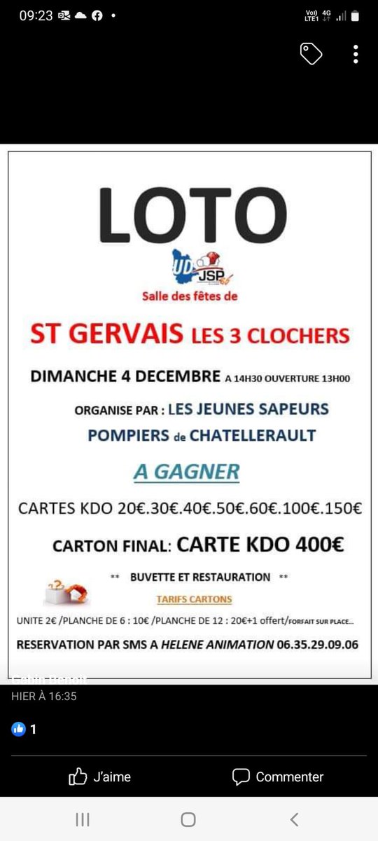 [#SaveTheDate] Les #JSP de CHATELLERAULT organisent le loto de fin d’année !