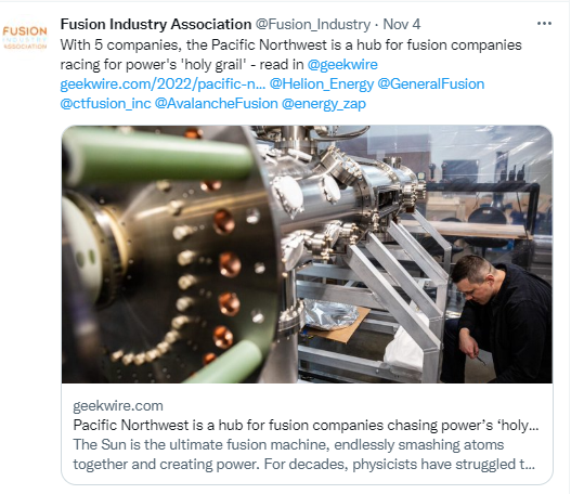 RobJamesMcKenna's tweet image. The Fusion Age: Future is Fusion

What Are The Benefits Of Fusion Energy? bit.ly/3UyCxWE

Net Zero Needs Fusion bit.ly/3Adjx83

generalfusion.com 



#c2cFusion #c2cEnergy #c2cBio #c2cClimate #c2cESG #c2cFuture #c2cNRC #c2cDoT