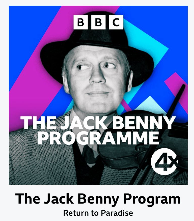 EltonMaryon's tweet photo. #TheJackBennyProgram on @BBCRadio4Extra & @BBCSounds today at noon - A truly great comedian, #JackBenny was the master of the long pause and impassive stare.
This episode, ‘Return to Paradise’, was first broadcast in 1953. https://t.co/xgkWPTFqtf