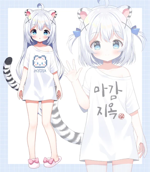 묘야()님의 티셔츠 의상+추가 포즈 작업했습니다#Vtuber 