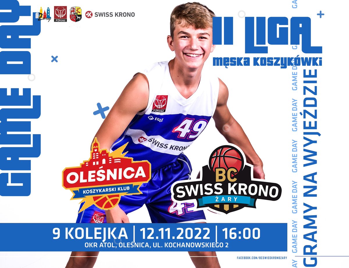 ZaryBc's tweet photo. 𝐆𝐀𝐌𝐄𝐃𝐀𝐘 #9 ❤️💙⛹🏻‍♂️
💥 To już dzisiaj ‼️
🚌 Gramy na wyjeździe ‼️
🆚 Team-Plast KK Oleśnica 
⏰ Godz 16.00 ‼️
🏟️ Hala Sportowa, ul.Kochanowskiego 2 , Oleśnica 
💪 Trzymajcie 👍

 #bcswisskronozary #Basketball #matchday #2Lkosz #TwierdzaZary #Andrach #poczujżarkoszykowki https://t.co/C5En6yy07x
