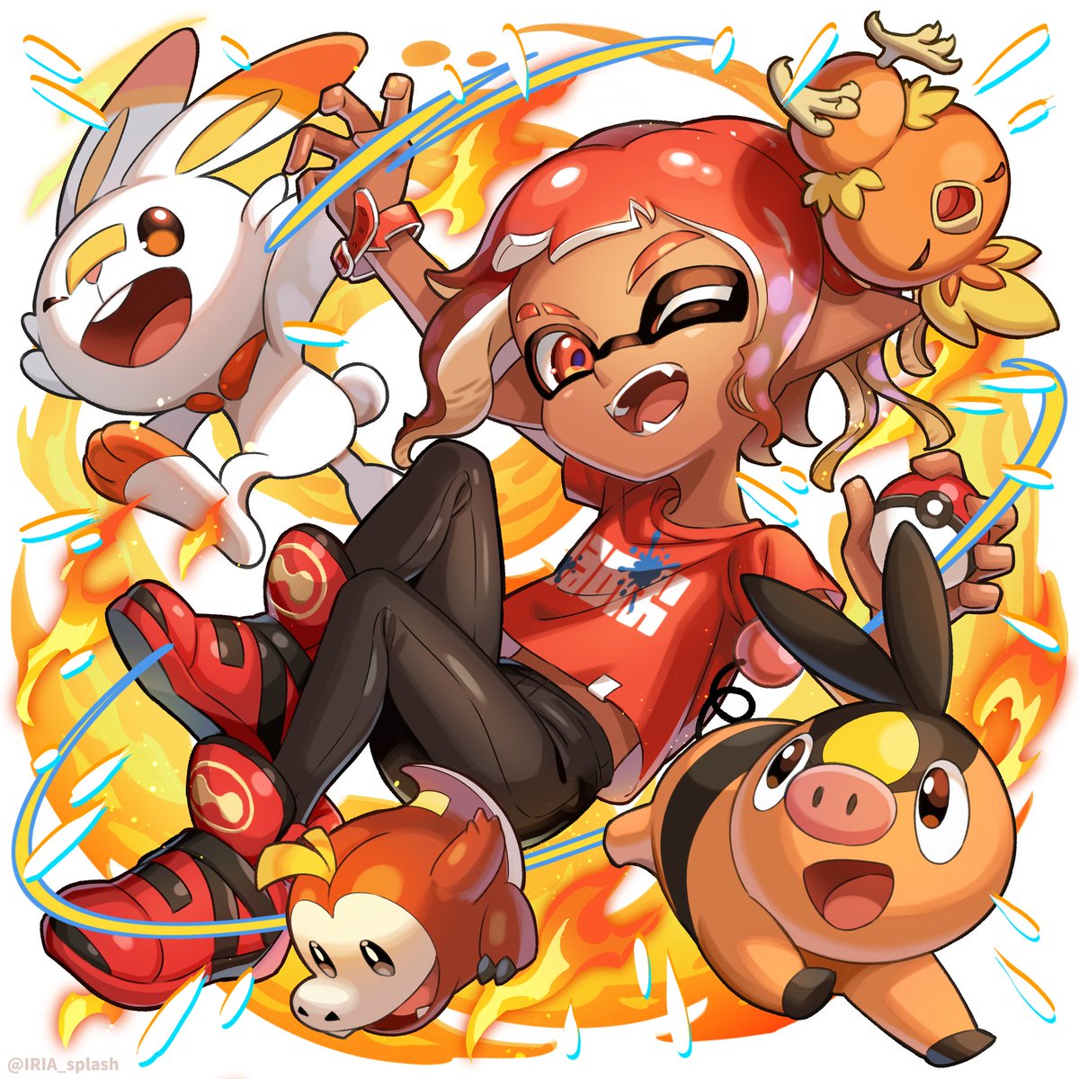 スプラトゥーン ポケモンSplatoon×Pokémon Tシャツ ホノオ-