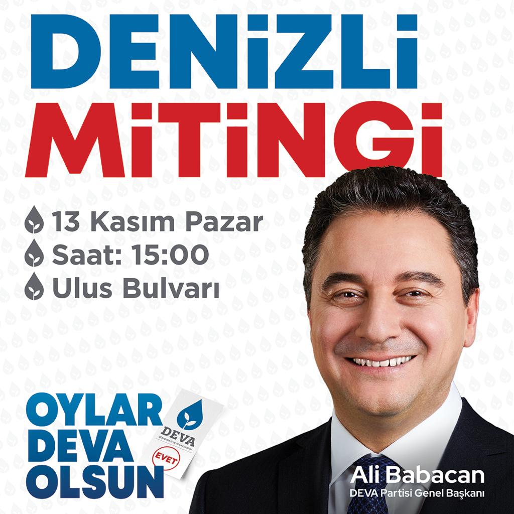 GencDeva80's tweet photo. 💧Ege’de buluşuyoruz. 

💧Yeni mitingimiz Denizli’de!

💧Demokrasi yolculuğumuza eşlik etmek isteyen tüm Denizlili hemşehrilerimiz mitingimize davetlidir.

🗓 13 Kasım Pazar
🕰 15.00
📍Ulus Bulvarı

#DenizliMitingi #devapartisi #alibabacan  @alibabacan @dogasanlioglu @agmercan https://t.co/PdJWwqtyEc