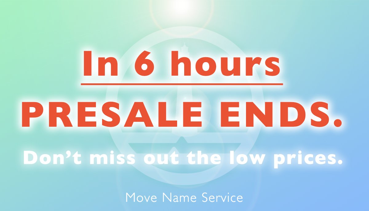 Our PRESALE will end 🚨in 6 hours🚨

Now, you can get MNS name NFTs at lower prices.
Don't miss out🚀🚀🚀

To get MNS name NTFs
👉 app.move-names.domains

#AptosNFT #AptosNFTs #Aptos