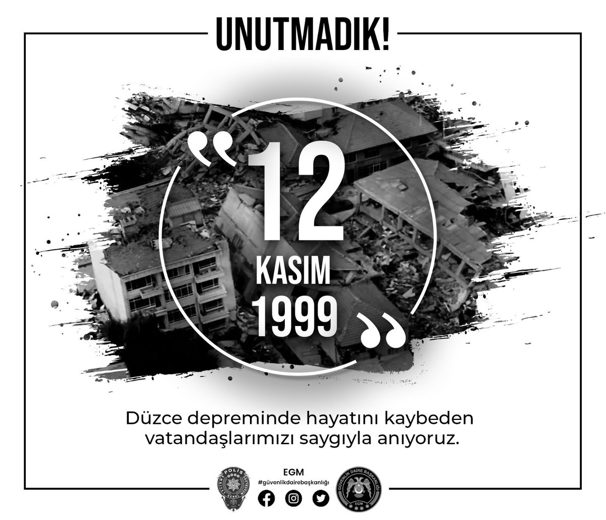23 yıl önce meydana gelen depremde hayatını kaybeden vatandaşlarımızı rahmetle anıyoruz...
#çökkapantutun