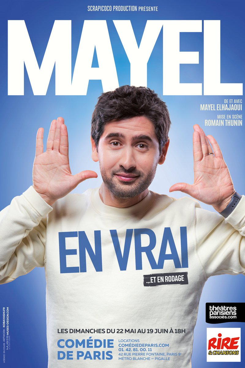 rirechansons's tweet photo. Partenariat #rireetchansons👍Retrouvez #mayel avec son premier spectacle… "Mayel en vrai !" 
@APOLLOTHEATRE75 #paris😀

Réservez ici▶️ https://t.co/88HQyCyRtl https://t.co/DPruBWnNxg
