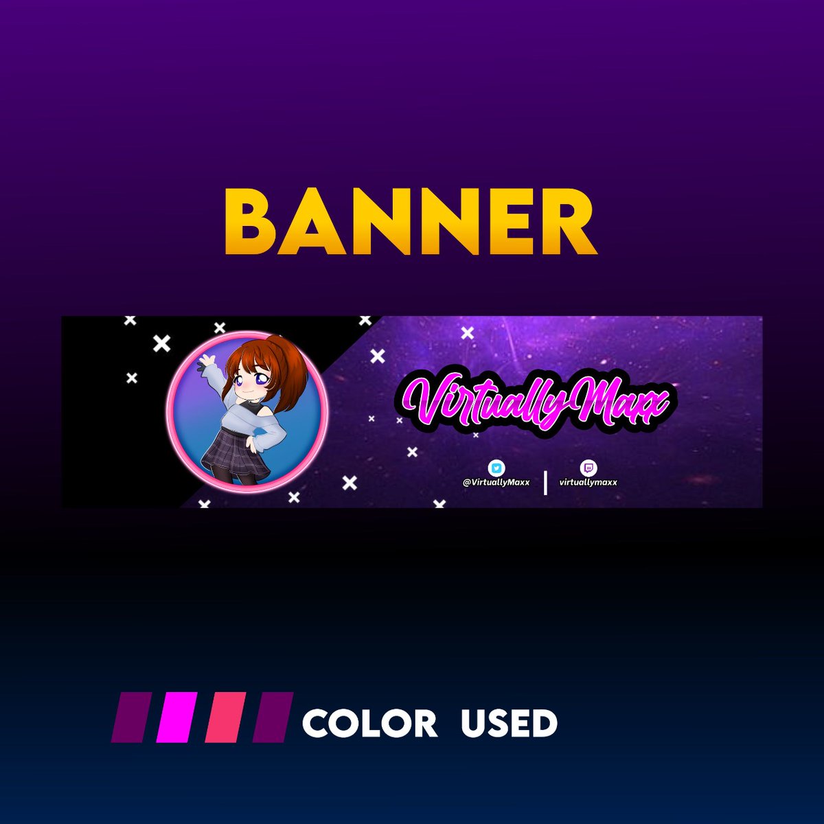 isabelle_arts1's tweet image. Hey Guys! Recently done cool custom logo and banner for my best client @VirtuallyMaxx anyone interested in cool graphics, vtuber thing and animation so DM me! Also running 50% discount^^

#Logo #banner #trending #leaked #animations #artist #art #twitter #elonmusk