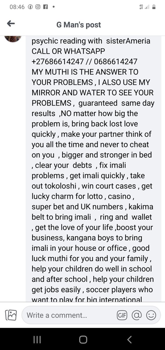 psychicameria's tweet photo. #XM_COM POWERFUL TRADITIONAL HEALER , sister  AMERIA ,CALL OR WHATSAPP 0686614247  ,Find new love , l lost LOVER,  Love binding , financial problems,money in the bank , magic wallet , money at home , troubled relationship, win court cases ,perform miracles in church , divorce, https://t.co/9safepxCL0