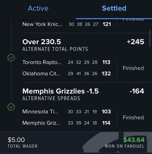 Couple of small wins lets keep it pushing ✅✅ #sportsbets #FanDuel