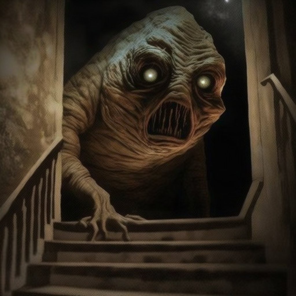 TheVoidGospel's tweet image. As you are going up the stairs
Better beware the Thing That Stares
You may not see it, but it's there
With needle teeth and milky stare
Oh how your flesh it wants to tear
Why would you ever go up there?